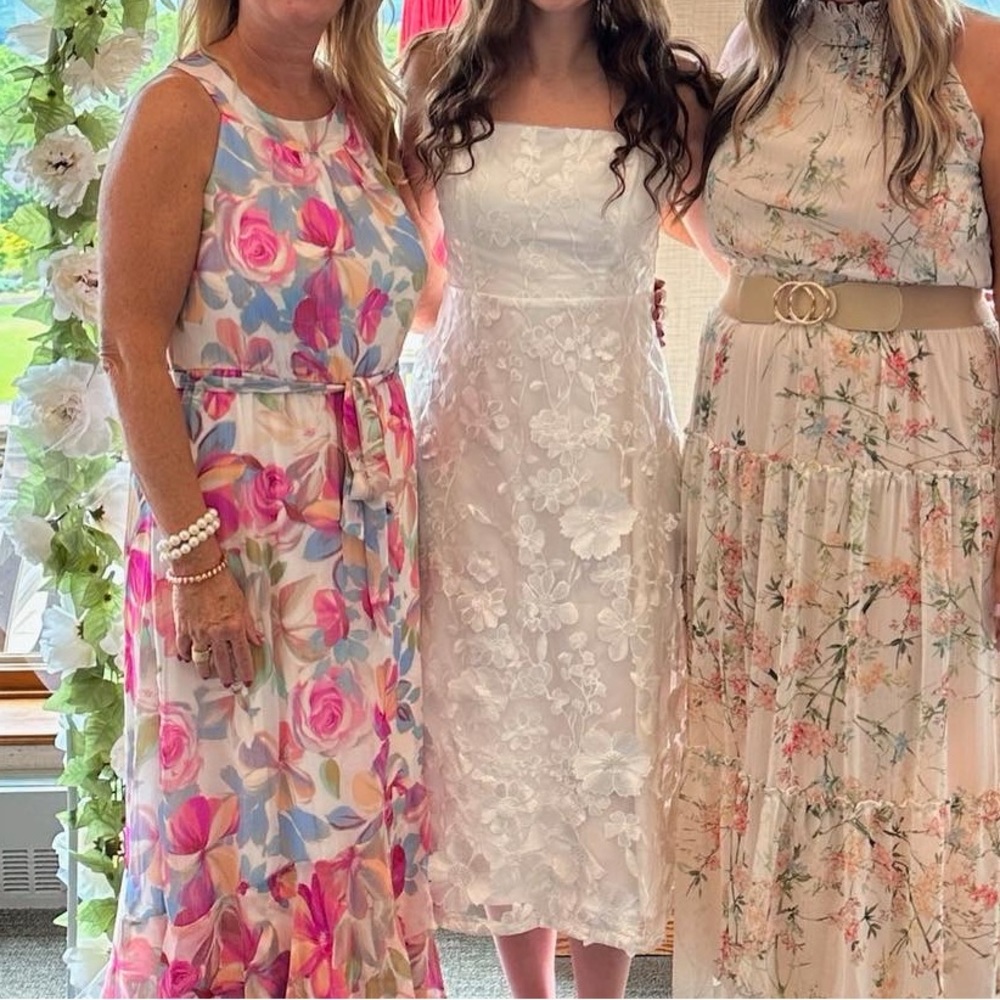 Floral White Dress